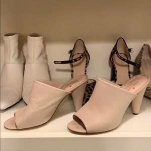 Kate Spade Nude Leather Mules
